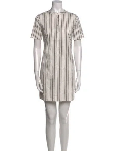 Pre-owned Theory Striped Mini Dress In Neutral