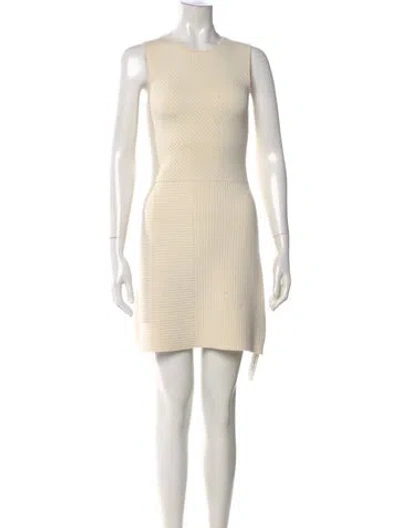 Pre-owned Theory Striped Mini Dress In Neutral