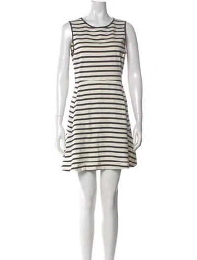 Pre-owned Theory Striped Mini Dress In Neutral