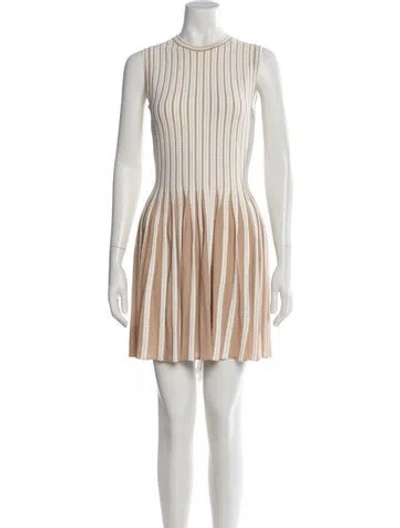 Pre-owned Theory Striped Mini Dress In Neutral