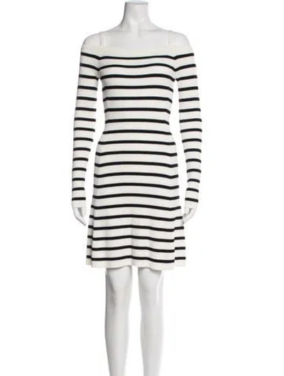 Pre-owned Theory Striped Mini Dress In Neutral