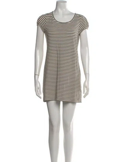 Pre-owned Theory Striped Mini Dress In Neutral