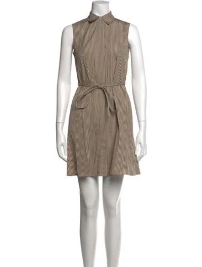 Pre-owned Theory Striped Mini Dress In Neutral