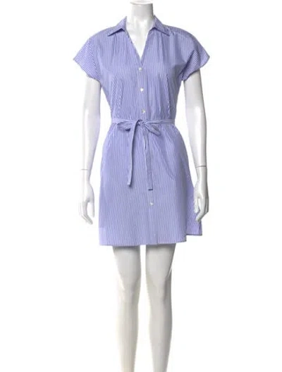 Pre-owned Theory Striped Mini Dress In Purple