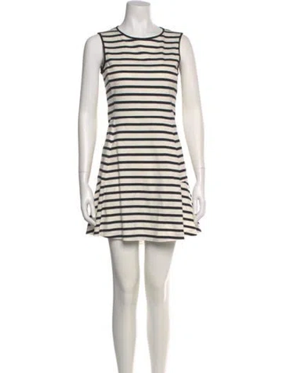 Pre-owned Theory Striped Mini Dress In White