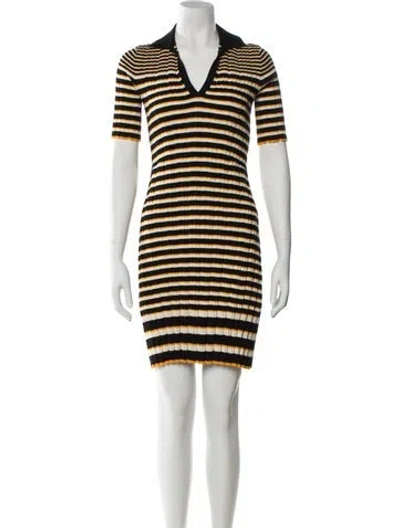 Pre-owned Theory Striped Mini Dress In White