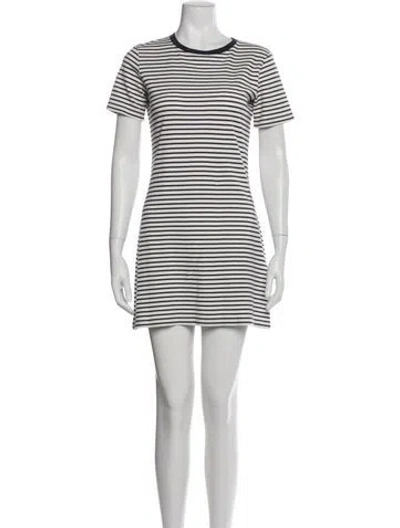 Pre-owned Theory Striped Mini Dress In White