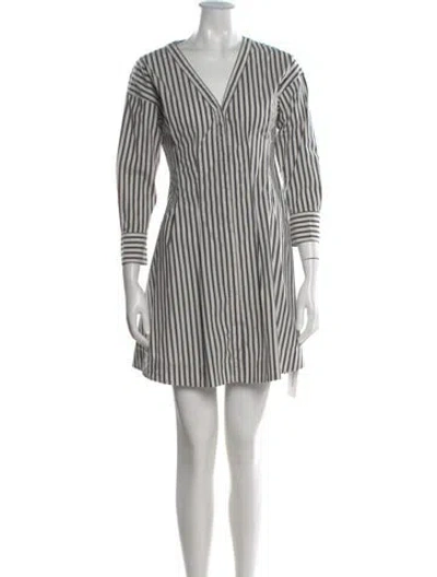 Pre-owned Theory Striped Mini Dress In White