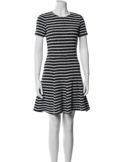 Pre-owned Theory Striped Mini Dress In White
