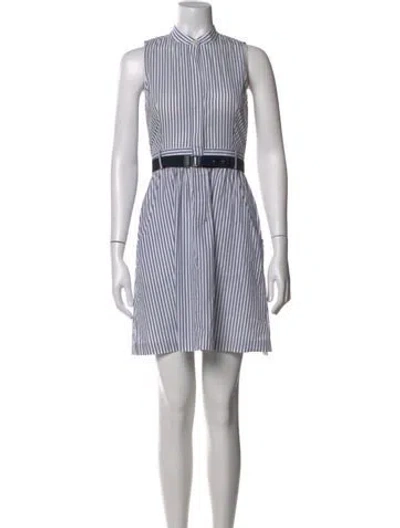 Pre-owned Theory Striped Mini Dress In White
