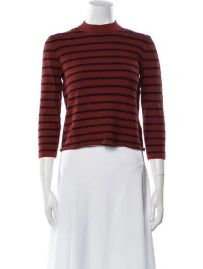 Pre-owned Theory Striped Mock Neck Sweater In Multi