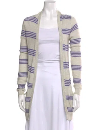 Pre-owned Theory Striped Open Front Sweater In Multi