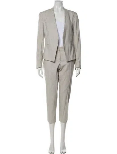 Pre-owned Theory Striped Pant Set In Neutral