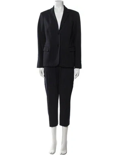 Pre-owned Theory Striped Pantsuit In Black