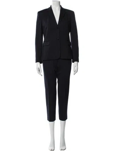 Pre-owned Theory Striped Pantsuit In Blue