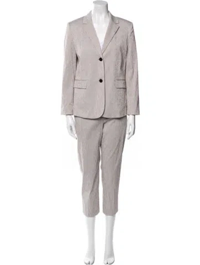 Pre-owned Theory Striped Pantsuit In Gray
