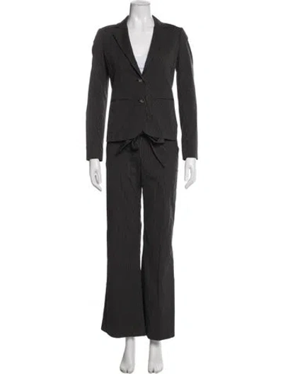 Pre-owned Theory Striped Pantsuit In Gray