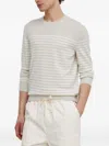 Theory Striped-pattern Crewneck Sweater In Neutral