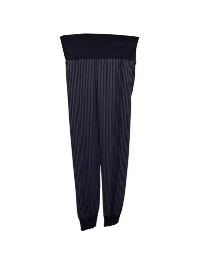 Pre-owned Theory Striped-pattern Trousers In Blue