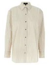 Theory Long Sleeves Striped Shirt In Beige