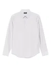 Theory Irving Shirt In Relaxed Linen In Grey