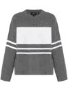 Theory Colorblock Wool Sweater In Grey