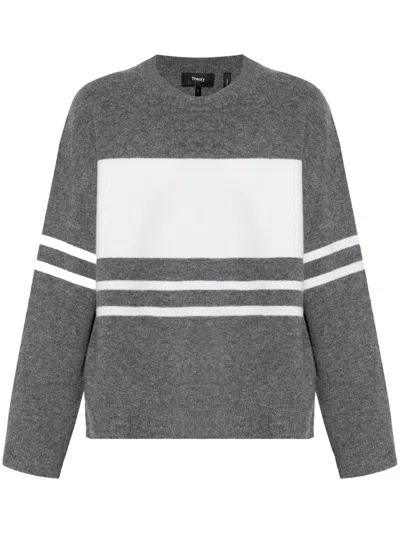 THEORY STRIPED SWEATER