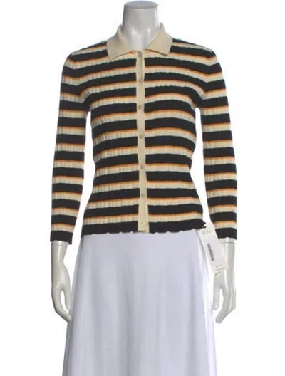 Pre-owned Theory Striped Sweater In Neutral