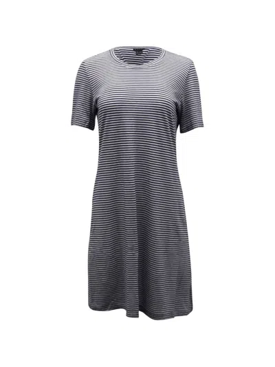 Pre-owned Theory Striped T-shirt Dress In Blue