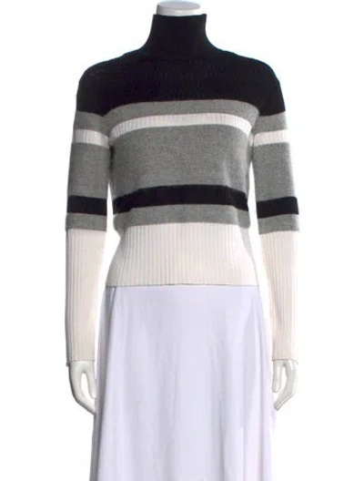 Pre-owned Theory Striped Turtleneck Sweater In Multi