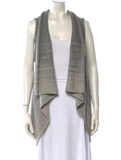 Pre-owned Theory Striped V-neck Sweater In Gray