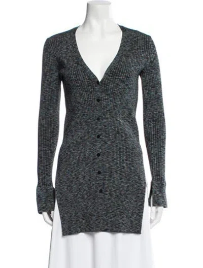 Pre-owned Theory Striped V-neck Sweater In Multi