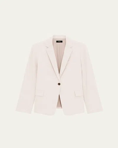 Theory Stripes Canvas Silm-fit Blazer In New Sand