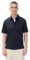 Theory Regal Merino Relaxed Button Down In Brown