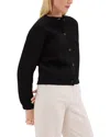 Theory Structured Waverly Cotton Cardigan In Black