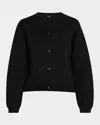 Theory Structured Waverly Cotton Cardigan In Black