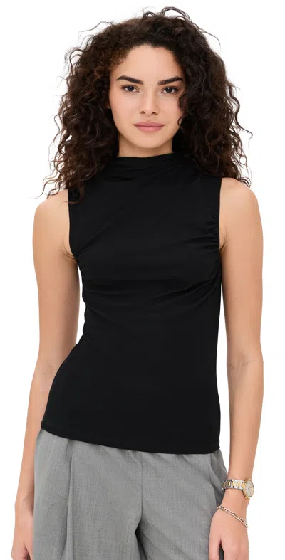 Theory Subtle Drape Top Black In Black