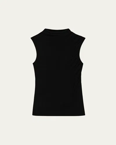 THEORY SUBTLE DRAPED MOCK-NECK TOP