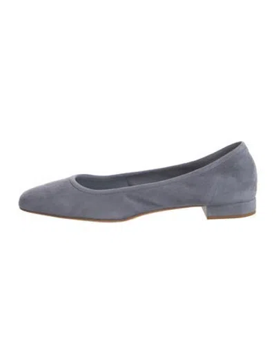 Pre-owned Theory Suede Ballet Flats In Blue