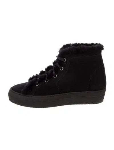 Pre-owned Theory Suede Boots In Black