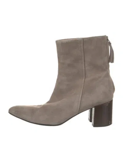 Pre-owned Theory Suede Boots In Gray