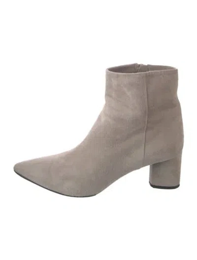 Pre-owned Theory Suede Boots In Neutral