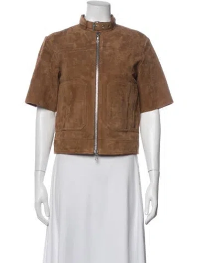 Pre-owned Theory Suede Jacket In Brown/neutrals