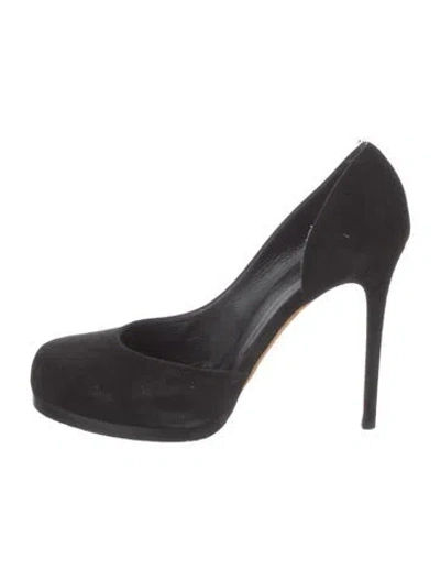 Pre-owned Theory Suede Pumps In Black