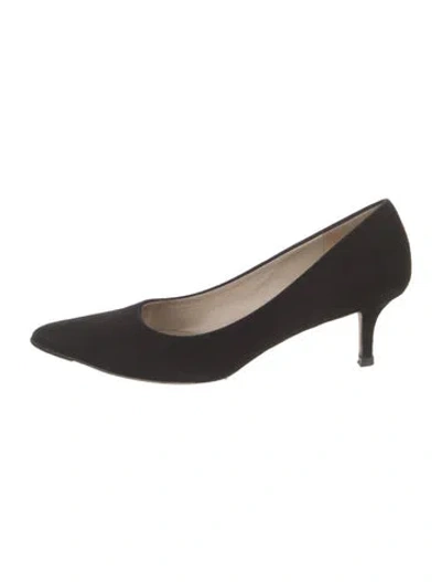 Pre-owned Theory Suede Pumps In Black