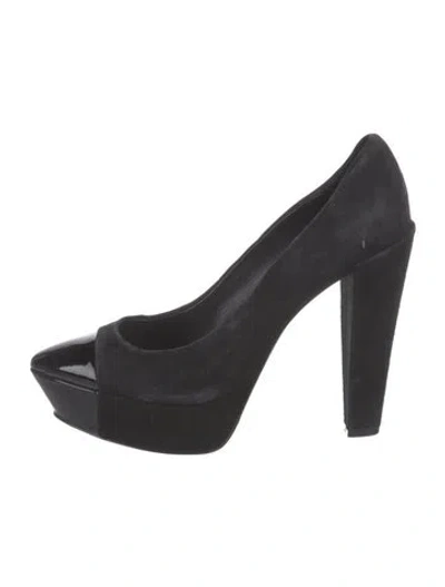 Pre-owned Theory Suede Pumps In Black
