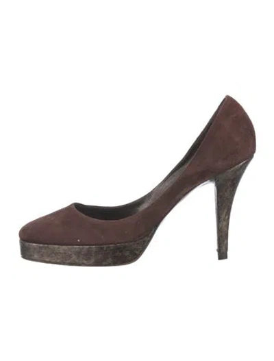 Pre-owned Theory Suede Pumps In Brown