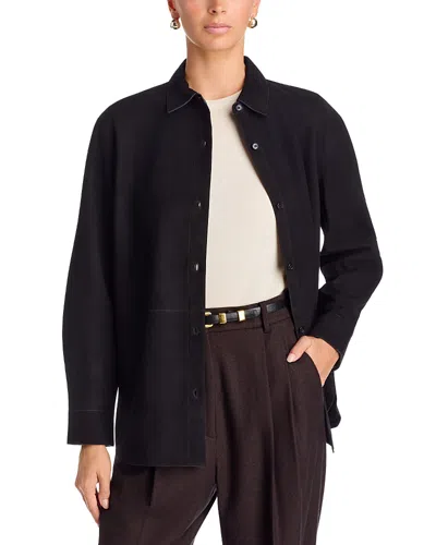 Theory Suede Shirt Jacket In Black