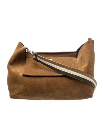 Pre-owned Theory Suede Shoulder Bag In Brown