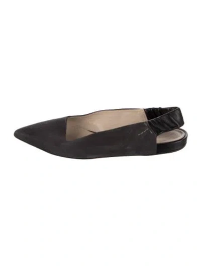 Pre-owned Theory Suede Slingback Flats In Grey